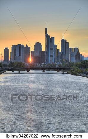 Skyline, Financial District at sunset, TaunusTurm, Tower 185, Commerzbank, Messeturm, Helaba Landesbank Hessen, German Bank, Frankfurt, Flosserbrucke, Frankfurt am Main, Hesse, Germany, Europe View Large Photo Image Stock Image - Skyline, Financial District at sunset, TaunusTurm, Tower 185, Commerzbank, Messeturm, Helaba Landesbank Hessen, German Bank, Frankfurt, Flosserbrucke, Frankfurt am Main, Hesse, Germany, Europe. Fotosearch