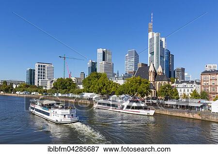 Skyline, Financial District with excursio boats, Frankfurt am Main, Hesse, Germany, Europe View Large Photo Image Stock Photo - Skyline, Financial District with excursio boats, Frankfurt am Main, Hesse, Germany, Europe. Fotosearch