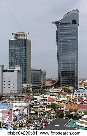 Skyline with Canadia Bank and Vattanac Capital Tower, cityscape, Phnom Penh, Cambodia, Asia View Large Photo Image Stock Image - Skyline with Canadia Bank and Vattanac Capital Tower, cityscape, Phnom Penh, Cambodia, Asia. Fotosearch