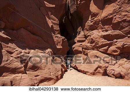 Stock Photo - Southern entrance to Upper Antelope Canyon, Slot Canyon, Page, Arizona, USA, North America. Fotosearch
