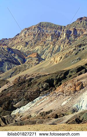 Stones coloured by minerals at the Artists Palette in the evening light, Death Valley National Park, California, USA View Large Photo Image Stock Image - Stones coloured by minerals at the Artists Palette in the evening light, Death Valley National Park, California, USA. Fotosearch