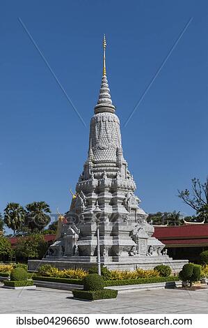 Stock Image - Stupa of King Ang Duong, Silver Pagoda complex, Royal Palace, Phnom Penh, Cambodia, Asia. Fotosearch