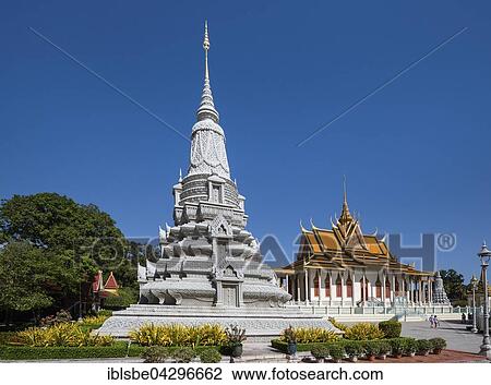 Stupa of King Norodom Suramarit in front of the Silver Pagoda in the Royal Palace District, Phnom Penh, Cambodia, Asia View Large Photo Image Stock Image - Stupa of King Norodom Suramarit in front of the Silver Pagoda in the Royal Palace District, Phnom Penh, Cambodia, Asia. Fotosearch