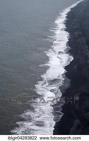 Surf, black lava beach, Cape Dyrholaey, Iceland, Europe View Large Photo Image Stock Image - Surf, black lava beach, Cape Dyrholaey, Iceland, Europe. Fotosearch