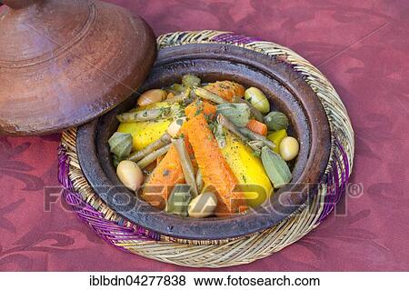 Stock Photo - Tajine, a traditional moroccan dish. Fotosearch