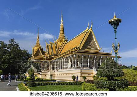 Stock Photography - Throne hall, coronation hall, Preah Tineang Tevea Vinichhay, Royal Palace, Phnom Penh, Cambodia, Asia. Fotosearch