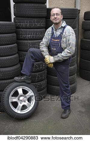 Tire repair shop, auto mechanic with tires, Dusseldorf, North Rhine-Westphalia, Germany, Europe View Large Photo Image Stock Image - Tire repair shop, auto mechanic with tires, Dusseldorf, North Rhine-Westphalia, Germany, Europe. Fotosearch