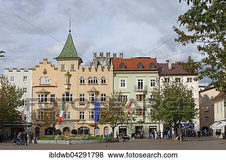 Stock Photo - Town hall, historic center, Domplatz, Brixen, Eisacktal, South Tyrol, Alto Adige, Italy, Europe. Fotosearch