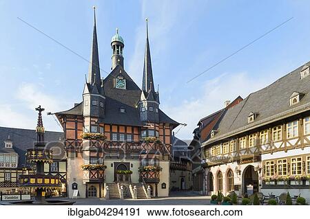 Town Hall, Wernigerode, Harz, Saxony-Anhalt, Germany, Europe View Large Photo Image Stock Image - Town Hall, Wernigerode, Harz, Saxony-Anhalt, Germany, Europe. Fotosearch