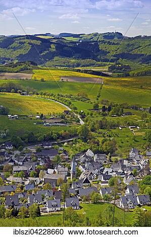 Town view in spring, Bruchhausen, Olsberg, Sauerland, North Rhine-Westphalia, Germany, Europe View Large Photo Image Stock Image - Town view in spring, Bruchhausen, Olsberg, Sauerland, North Rhine-Westphalia, Germany, Europe. Fotosearch