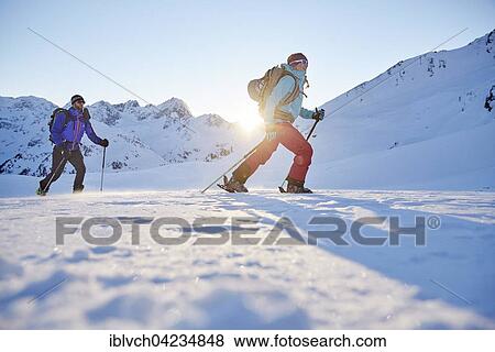 Two ski tourers during ascent, Kuhtai, Tyrol, Austria, Europe View Large Photo Image Stock Photo - Two ski tourers during ascent, Kuhtai, Tyrol, Austria, Europe. Fotosearch