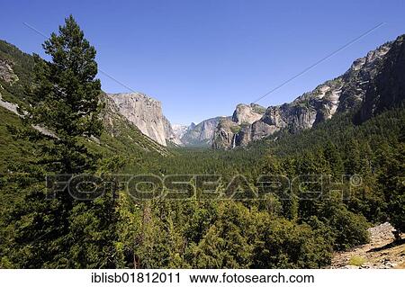 Stock Image - Typical landscape forms with the Merced River in Yosemite National Park, California, USA, North America. Fotosearch