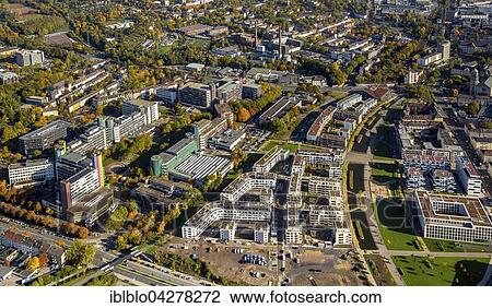 Stock Image - University of Duisburg-Essen, campus, Berliner Platz, Green Centre, Essen, Ruhr district, North Rhine-Westphalia, Germany, Europe. Fotosearch