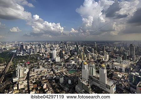 View of city from Baiyoke Tower, Pratunam Mall, Asian Wide Trading Center, Bangkok, Thailand, Asia View Large Photo Image Stock Photo - View of city from Baiyoke Tower, Pratunam Mall, Asian Wide Trading Center, Bangkok, Thailand, Asia. Fotosearch