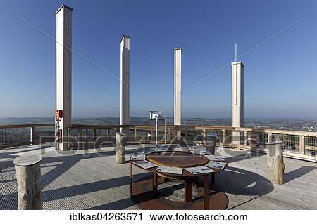 Stock Image - Viewing platform, Lookout, Nature Discovery Park Panarbora-Park, Waldbrol, Oberbergischer Kreis, North Rhine-Westalen, Germany, Europe. Fotosearch
