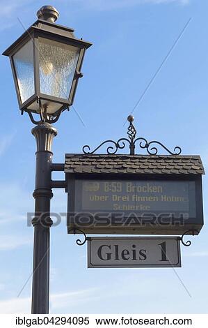 Stock Photography - Wernigerode railway station with destination board, Wernigerode, Saxony-Anhalt, Germany, Europe. Fotosearch