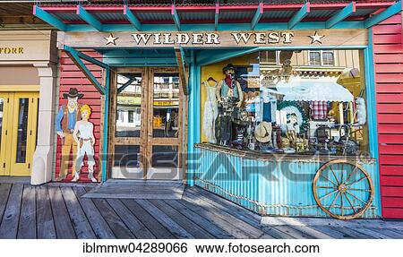 Stock Photograph - Wilder West, booth on Pier 39, port, San Francisco, California, USA, North America. Fotosearch