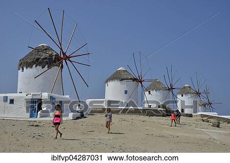 Windmills, Chora or Mykonos Town, Mykonos, Cyclades, Greece, Europe View Large Photo Image Stock Image - Windmills, Chora or Mykonos Town, Mykonos, Cyclades, Greece, Europe. Fotosearch