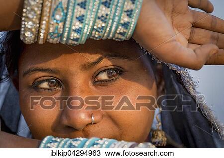 Young woman, portrait, Pushkar, Rajasthan, India, Asia View Large Photo Image Stock Image - Young woman, portrait, Pushkar, Rajasthan, India, Asia. Fotosearch