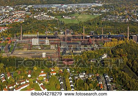 Stock Photo - Zollverein coking plant, autumn, Zollverein Coal Mine Industrial Complex, UNESCO World Heritage Site, Essen, Ruhr district, North Rhine-Westphalia, Germany, Europe. Fotosearch