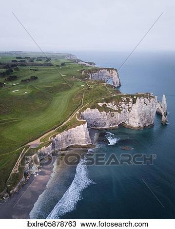 Aerial view, Aiguille d'Etretat, cliffs, chalk cliffs of Etretat, Département Seine-Maritime, Normandy, France, Europe View Large Photo Image Stock Image - Aerial view, Aiguille d'Etretat, cliffs, chalk cliffs of Etretat, Département Seine-Maritime, Normandy, France, Europe. Fotosearch