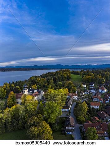 Aerial view, Bernried Monastery, Bernried on Lake Starnberg, Fünfseenland, Pfaffenwinkel, Upper Bavaria, Bavaria, Germany, Europe View Large Photo Image Stock Image - Aerial view, Bernried Monastery, Bernried on Lake Starnberg, Fünfseenland, Pfaffenwinkel, Upper Bavaria, Bavaria, Germany, Europe. Fotosearch