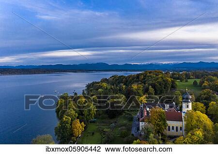 Aerial view, Bernried Monastery, Bernried on Lake Starnberg, Fünfseenland, Pfaffenwinkel, Upper Bavaria, Bavaria, Germany, Europe View Large Photo Image Stock Image - Aerial view, Bernried Monastery, Bernried on Lake Starnberg, Fünfseenland, Pfaffenwinkel, Upper Bavaria, Bavaria, Germany, Europe. Fotosearch