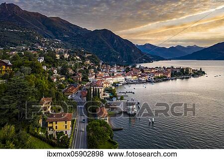 Aerial view, Menaggio in the morning, Lake Como, Lago di Como, Province of Como, Lombardy, Italy, Europe View Large Photo Image Stock Photo - Aerial view, Menaggio in the morning, Lake Como, Lago di Como, Province of Como, Lombardy, Italy, Europe. Fotosearch