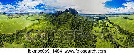 Aerial view of Mont du Rempart with Trois Mamelles, sugar cane fields, Black River region, Mauritius, Africa View Large Photo Image Picture - Aerial view of Mont du Rempart with Trois Mamelles, sugar cane fields, Black River region, Mauritius, Africa. Fotosearch