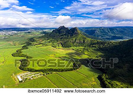 Aerial view of Mont du Rempart with Trois Mamelles, sugar cane fields, Black River region, Mauritius, Africa View Large Photo Image Stock Image - Aerial view of Mont du Rempart with Trois Mamelles, sugar cane fields, Black River region, Mauritius, Africa. Fotosearch