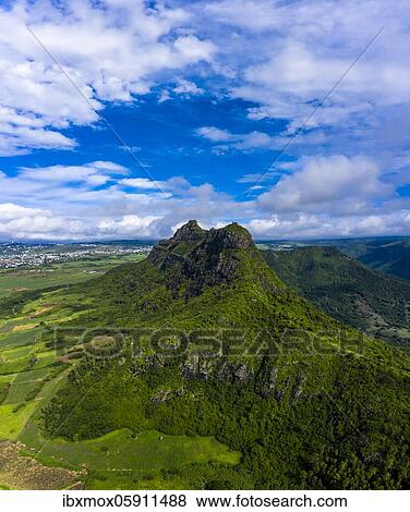 Aerial view of Mont du Rempart with Trois Mamelles, sugar cane fields, Black River region, Mauritius, Africa View Large Photo Image Stock Photo - Aerial view of Mont du Rempart with Trois Mamelles, sugar cane fields, Black River region, Mauritius, Africa. Fotosearch