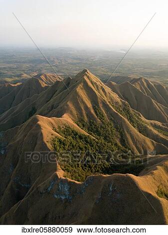 Stock Photo - Aerial view, striking barren mountains, Cordilleras, Ola, Cocle Province, Panama, Central America. Fotosearch