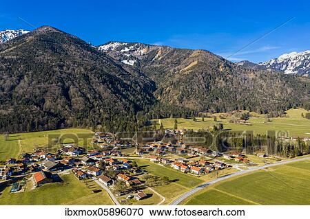 Aerial view, view of Schleching in the Achental valley, district of Traunstein, Chiemgau, Upper Bavaria, Bavaria, Germany, Europe View Large Photo Image Stock Image - Aerial view, view of Schleching in the Achental valley, district of Traunstein, Chiemgau, Upper Bavaria, Bavaria, Germany, Europe. Fotosearch