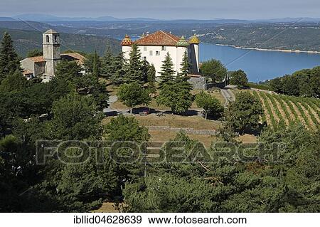Aiguines, Le Verdon, Gorges du Verdon, Département Alpes-de-Haute-Provence, France, Europe View Large Photo Image Stock Photo - Aiguines, Le Verdon, Gorges du Verdon, Département Alpes-de-Haute-Provence, France, Europe. Fotosearch