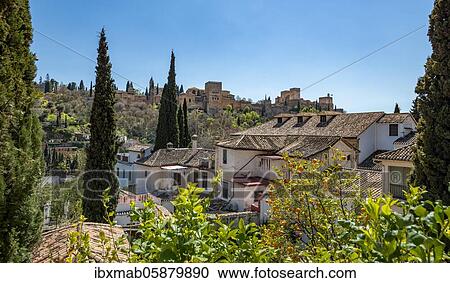 Alhambra on the Sabikah hill, Moorish city castle, Nasrid palaces, Palace of Charles the Fifth, Granada, Andalusia, Spain, Europe View Large Photo Image Stock Image - Alhambra on the Sabikah hill, Moorish city castle, Nasrid palaces, Palace of Charles the Fifth, Granada, Andalusia, Spain, Europe. Fotosearch