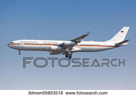 An Airbus A340-300 aircraft of the German Air Force Special Air Mission Wing 16+02 at Leipzig Halle Airport (LEJ), Leipzig, Germany, Europe View Large Photo Image Stock Photo - An Airbus A340-300 aircraft of the German Air Force Special Air Mission Wing 16+02 at Leipzig Halle Airport (LEJ), Leipzig, Germany, Europe. Fotosearch