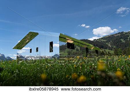 Art Gallery Mirage Gstaad, Mirror House on the mountain near Gstaad, Bernese Oberland, Switzerland, Europe View Large Photo Image Stock Photography - Art Gallery Mirage Gstaad, Mirror House on the mountain near Gstaad, Bernese Oberland, Switzerland, Europe. Fotosearch