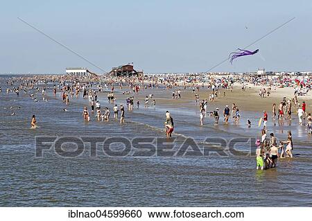Beach, Sankt Peter-Ording, North Frisia, Schleswig-Holstein, Germany, Europe View Large Photo Image Stock Image - Beach, Sankt Peter-Ording, North Frisia, Schleswig-Holstein, Germany, Europe. Fotosearch