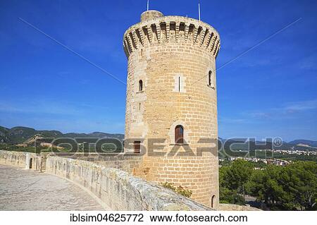 Bellver Castle, Palma de Mallorca, Mallorca, Balearic Islands, Spain, Europe View Large Photo Image Stock Image - Bellver Castle, Palma de Mallorca, Mallorca, Balearic Islands, Spain, Europe. Fotosearch