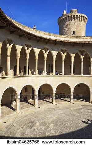 Stock Photograph - Bellver Castle, Palma de Mallorca, Mallorca, Balearic Islands, Spain, Europe. Fotosearch