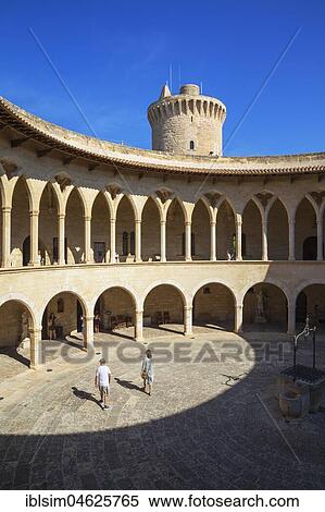 Bellver Castle, Palma de Mallorca, Mallorca, Balearic Islands, Spain, Europe View Large Photo Image Stock Photography - Bellver Castle, Palma de Mallorca, Mallorca, Balearic Islands, Spain, Europe. Fotosearch