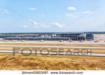 Berlin Brandenburg Airport BER Airport Terminal Nordpier Aerial photograph, Berlin, Germany, Europe View Large Photo Image Stock Image - Berlin Brandenburg Airport BER Airport Terminal Nordpier Aerial photograph, Berlin, Germany, Europe. Fotosearch