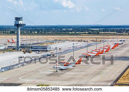 Berlin Brandenburg Airport BER Airport EasyJet Aircraft Aerial photograph, Berlin, Germany, Europe View Large Photo Image Stock Photography - Berlin Brandenburg Airport BER Airport EasyJet Aircraft Aerial photograph, Berlin, Germany, Europe. Fotosearch