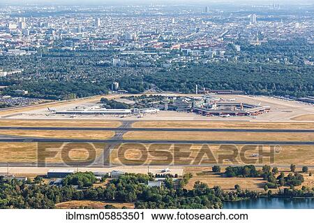 Stock Image - Berlin Tegel TXL Airport Terminal Aerial photograph, Berlin, Germany, Europe. Fotosearch