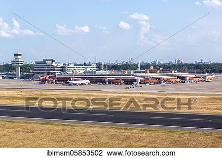 Stock Image - Berlin Tegel TXL Airport Terminal Aerial photograph, Berlin, Germany, Europe. Fotosearch