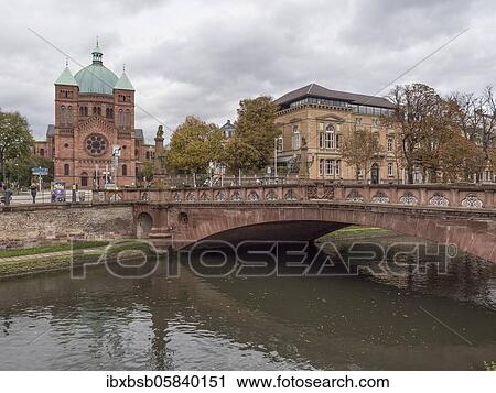 Bridge over the Canal du Faux Rempart and Jung Saint Peter Catholic Church, Strasbourg, Grand Est, France, Europe View Large Photo Image Stock Image - Bridge over the Canal du Faux Rempart and Jung Saint Peter Catholic Church, Strasbourg, Grand Est, France, Europe. Fotosearch