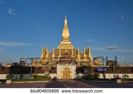 Buddhist stupa, That Luang, Vientiane, Laos, Asia View Large Photo Image Stock Image - Buddhist stupa, That Luang, Vientiane, Laos, Asia. Fotosearch