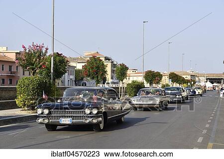 Cadillac, vintage car Corso, American Classic Car Cruise, Summer Jamboree, Rock' n' Roll Festival, Via Portici Ercolani, Senigallia, province of Ancona, Marche, Italy, Europe View Large Photo Image Stock Image - Cadillac, vintage car Corso, American Classic Car Cruise, Summer Jamboree, Rock' n' Roll Festival, Via Portici Ercolani, Senigallia, province of Ancona, Marche, Italy, Europe. Fotosearch