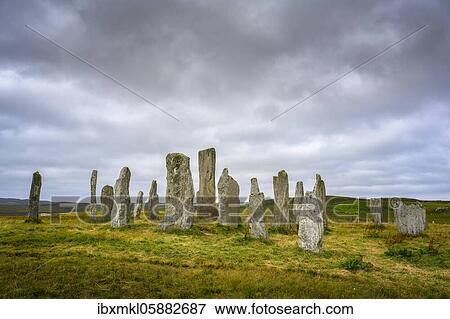 Callanish Standing Stones, 3000 year old stone circle, Isle of Lewis, Outer Hebrides, Scotland, United Kingdom, Europe View Large Photo Image Stock Photo - Callanish Standing Stones, 3000 year old stone circle, Isle of Lewis, Outer Hebrides, Scotland, United Kingdom, Europe. Fotosearch