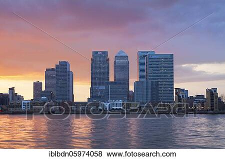 Canary Wharf financial district viewed over the river Thames, London, UK View Large Photo Image Stock Photo - Canary Wharf financial district viewed over the river Thames, London, UK. Fotosearch